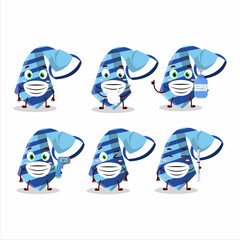 Sticker - A picture of blue tie cartoon design style keep staying healthy during a pandemic