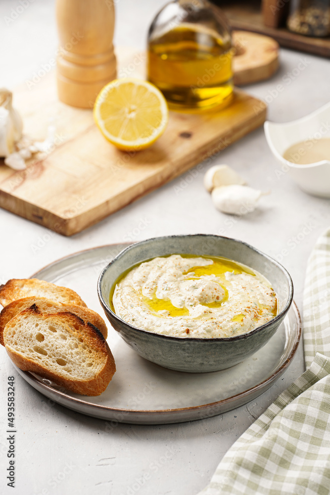 Photo Stock Traditional dish of arabic cuisine baba ganoush made of ...