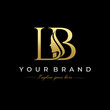 Initial Letter LB Beauty Face Logo Design Vector