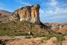 View Of The Famous Brandwag Sandstone Rock, Golden Gate National Park, South Africa.