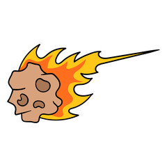 Wall Mural - fiery meteorite, doodle icon drawing