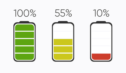 Wall Mural - Batteries charging icon. Electricity symbol - energy sign. Power Battery illustration.