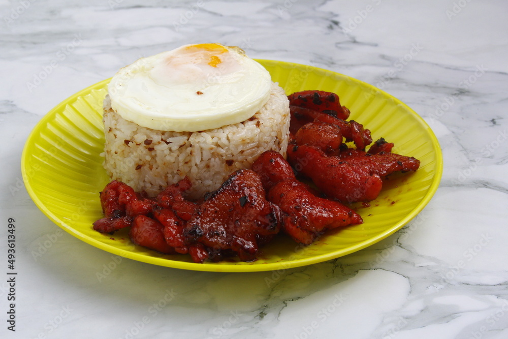 Tocilog Freshly cooked Filipino food called Tocilog Stock Photo | Adobe Stock