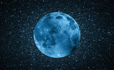 Canvas Print - Full  Moon in the space 
