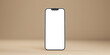 Golden smartphone front view. Layout minimalist light style.