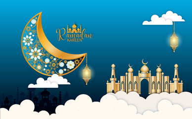 Eid Mubarak greeting Card Illustration, ramadan kareem vector Wishing for Islamic festival for poster, background