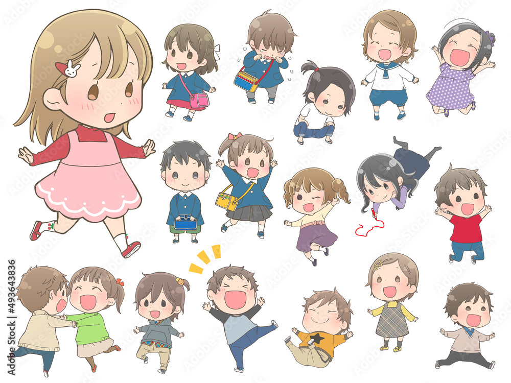 可愛い子供のイラストセット Stock Vector | Adobe Stock