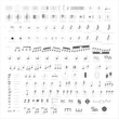 Collection of musical symbols and notes. Musical notation.