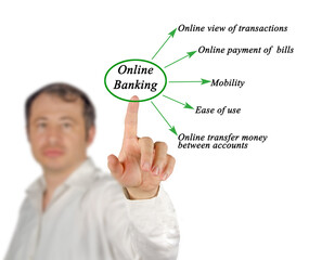 Wall Mural - five benefits of online banking.