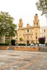 view of the historic cathedral of Huelva in the old city center