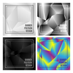 Wall Mural - abstract background polygon texture, 3d glass reflaction, banner layout design