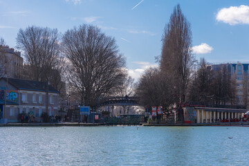 Wall Mural - canal in Paris city