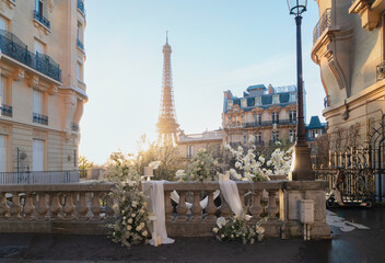 Wall Mural - eiffel tour and Paris street