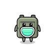 © heriyusuf - cute school bag cartoon wearing a mask