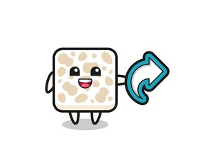 Sticker - cute tempeh hold social media share symbol