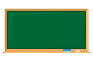 Clean green chalkboard cartoon style isolated white background