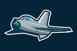 Russian cold war supersonic jet fighter and interceptor aircraft icon vector illustration. simple military aircraft icon