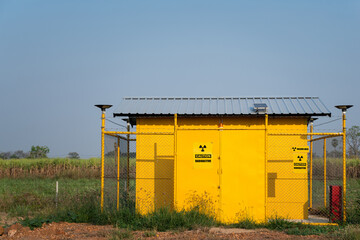 A radioactive source storage bunker building with 