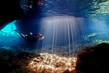 Free Dive In The Cave At Sattahip Bay Near Pattaya Thailand