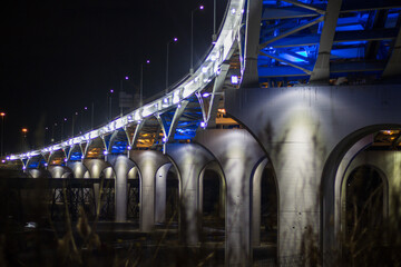 Bridge lit in support of Ukraine - Cleveland