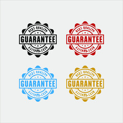 Wall Mural - Set of round guarantee stamp with different color