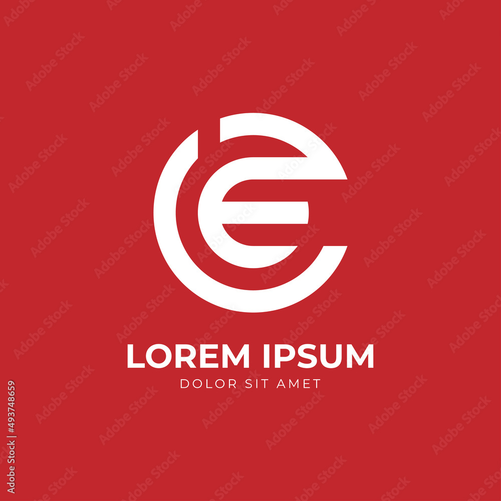 letter EC or CE minimalist monogram vector logo design element Stock ...