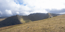Catstye Cam, Helvellyn And Lower Man Capped With Snow, Lake District, UK