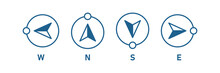 Compass Direction. North, South, East And West Arrow. Map Symbol. Vector
