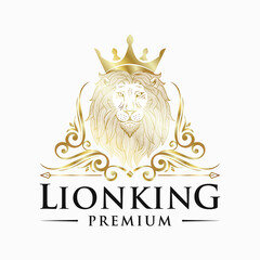 Wall Mural - Luxury lion king logo design