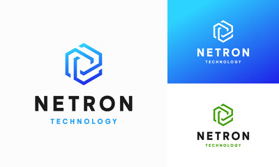 Wall Mural - technology logo designs template, connecting logo symbol template