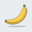 © Fernandiputra - Banana Cartoon Vector Illustration. Fresh Banana Fruit Flat Icon Outline