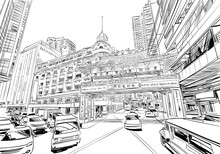 Manila. Philippines.Urban Sketch. Hand Drawn Vector Illustration.