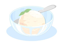 バニラアイスクリームのイラスト