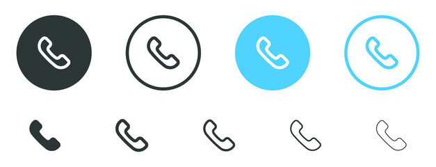 Leinwandbilder - call icon. contact us icons, phone telephone icons symbol in line, outline for apps and website	
