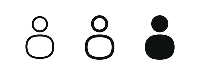 Poster - profile user icon, login account sign, male person profile avatar symbol in circle	
