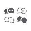 © Tsvetina - Speech bubble black vector icon set. Chat balloon filled icons.