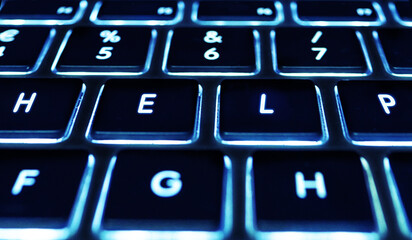 Wall Mural - closeup shot of a computer keyboard. all screen content is designed by us and not copyrighted by oth