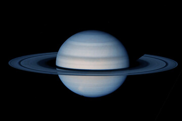 Wall Mural - saturn with rings, on a dark background. elements of this image furnished by nasa