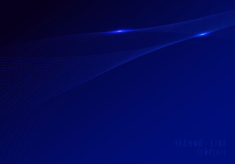 Wall Mural - abstract gradient blue lines futuristic of technology template. well organized object with glitters 