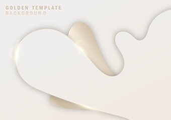 Wall Mural - abstract luxurious stripe golden design template artwork. wavy line overlapping template of elegant 