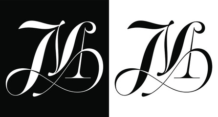 Sticker - LETTER M MONOGRAM BEAUTYFUL ELEGANT LOGO