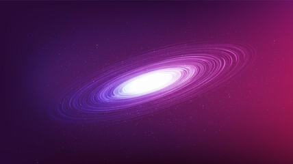 Wall Mural - Dark Violet Black Hole on Galaxy Background