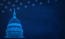 USA Capitol Blue Illustration Background