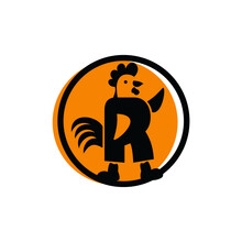 Logo Letter R Rooster