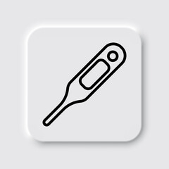 Thermometer simple icon. Flat desing. Neumorphism design.ai