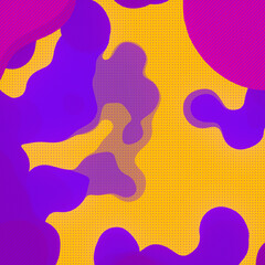 Aufkleber - Flat multicolor organic shapes. 3d rendering digital illustration. Modern minimal design. Geometric trendy pattern