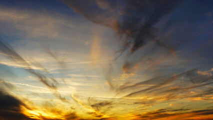 Wall Mural - colorful sky and clouds at sunset or sunrise suitable for background or sky substitution use. high r