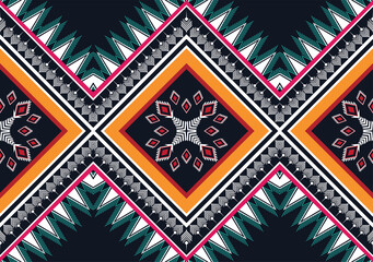 Geometric ethnic flower pattern for background,fabric,wrapping,clothing,wallpaper,Batik,carpet,embroidery style.