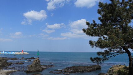 Wall Mural - the Eupcheon Port and Lighthouse on the East Coast of Korea