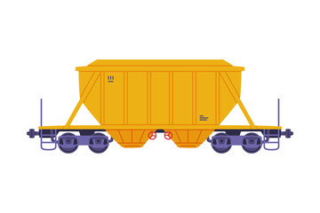 Wall Mural - Train Wagon with Freight and Cargo Vector Illustration